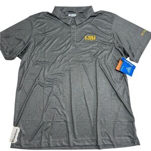 LSU Tigers Grey Tropical Columbia PFG Super Terminal Tackle Polo Men’s Size XL